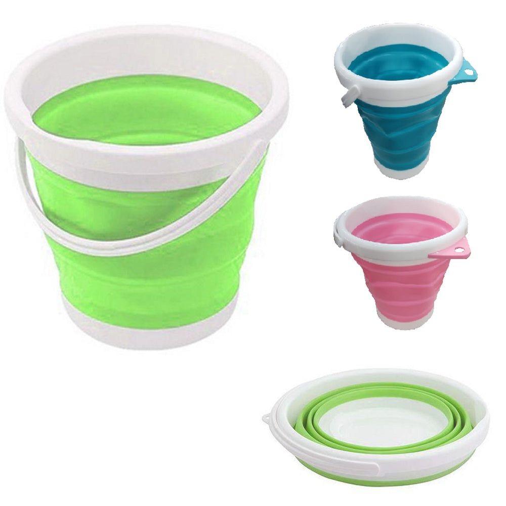 Balde Dobravel Cesto Portátil Sanfonado Silicone 10 Litros